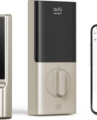 eufy Security Smart Lock C220, Fingerprint Keyless Entry Door Lock, Built-in Wi-Fi, App Remote Control, Front Door Smart Deadbolt, IP53 Waterproof, 8-Months Battery, Nickel