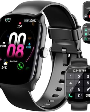 Smart Watch for Men Women, 1.95"HD Smartwatch (Dial/Answer Calls), Heart Rate/Sleep Monitor Fitness Smartwatch, Curved Screen Watches, 112+ Sports Modes Activity Trackers,IP68 Waterproof, Black